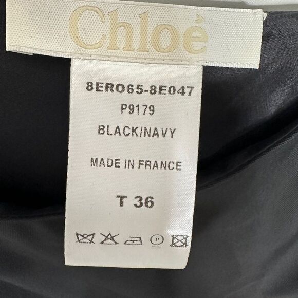Chloe Vintage Silk Beaded Mini Dress Black Navy Size 4, EU 36 - Picture 13 of 16